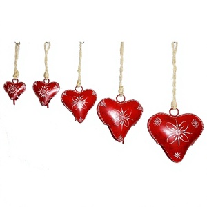 Heart Shape Iron Sheet Hand Painted Cow <b>Bell</b> Wind Chime - Product Image 1