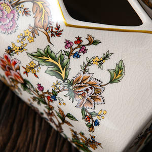 American Style Vintage Ceramic Tissue Box <b>Ornaments</b> European Style Gold Paper Drawer Box Housewarming Living Room Coffee Table - Product Image 3