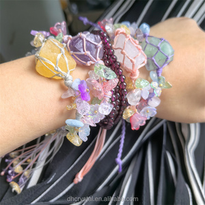 Bracelet en Cristal Thème Amour avec Pierres Roulées en Améthyste, Quartz Rose et Aventurine, Fabriqué à la Main, Vente en Gros - Product Image 3