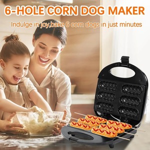 Máquina Eléctrica para Hot Dogs y Waffles, 6 Corn Dogs, Antiadherente, Calentamiento <span class=keywords><strong>de</strong></span> Doble Cara, Máquina para Hacer Rollos <span class=keywords><strong>de</strong></span> Salchicha DIY, <span class=keywords><strong>Desayuno</strong></span> para Niños y Fiestas - Product Image 3