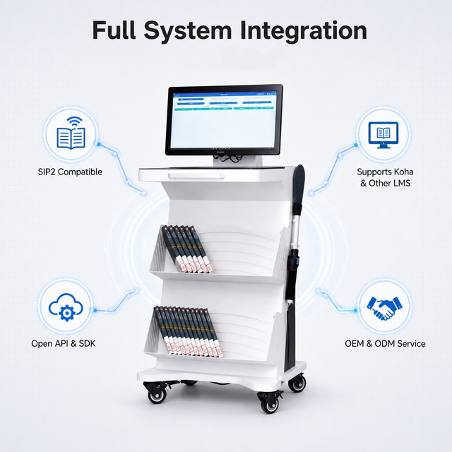 HAUMR RFID Book Mobile Inventory Cart UHF ISO 18000-6C SIP2 for Library Book Tracking and Circulation Other Service Equipment