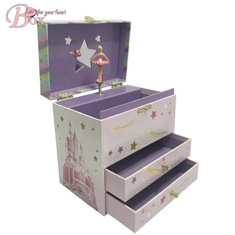 Paper musical box Princess kids toy child unicorn custom song jewelry decorative boxes and music boxes