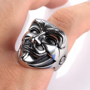 Anillos <span class=keywords><strong>de</strong></span> Acero Inoxidable 316 <span class=keywords><strong>de</strong></span> la <span class=keywords><strong>Película</strong></span> Americana <span class=keywords><strong>V</strong></span> <span class=keywords><strong>de</strong></span> Venganza para Hombre - Product Image 4