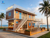 Bar en conteneur préfabriqué à deux étages, restaurant en conteneur maritime avec terrasse sur le toit, kiosques portables, magasin mobile, bureau