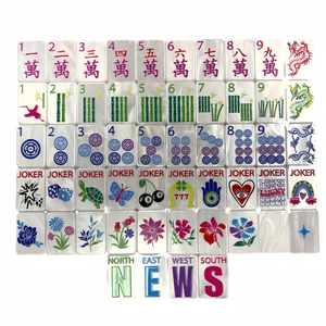Großhandel US-Lagerbestand Modernes Neues Mahjong-Set <span class=keywords><strong>160</strong></span> Gravierte Acryl-Luxus-Mahjong-Steine für Geburtstagsgeschenk - Product Image 1