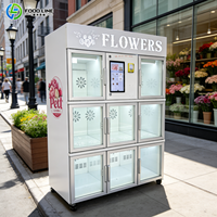 Distributeur automatique de fleurs avec écran LED lumineux pour quartier commercial en bord de mer