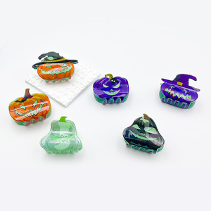 New Halloween Luminous Grip Pumpkin Bat Ghost Shadow Horror Half Tie Ponytail Clip Screaming Atmosphere <b>Hair</b> <b>Accessories</b> - Product Image 2