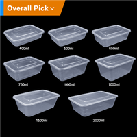 Récipient en plastique jetable empilable de caractéristiques multiples fiables de capacité pour la livraison de nourriture et à emporter