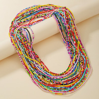 Chaîne de taille colorée en verre brillant, faite à la main, pour l'été, bijou de corps perlé pour nombril, chaîne élastique pour femme, décoration 80-100cm
