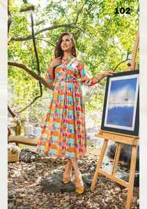 <b>Top</b> Quality Digital Rayon Viscose Fabric Women Kurti for Wedding and Festival Wear From Indian Exporter - Product Image 5