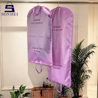 Ensemble de housses de vêtements en organza rose clair anti-poussière de qualité supérieure pour magasin de vêtements