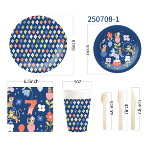 Juego de Vajilla Infantil DAMAI con Temática de Circo, Platos, Vasos y Servilletas de Papel para Fiestas de Cumpleaños Infantiles - Product Image 6