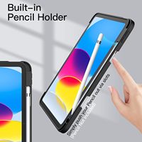 Étui pour tablette en cuir PU avec rabat, coque transparente en PC intelligente, housse en silicone pour iPad 10 10,9 pouces 2022 10e génération
