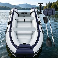 Bateau de pêche gonflable léger pour 3 personnes, design pliable en PVC, écologique, durable, pour la pêche en lac/rivière