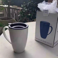 Tasse à thé en céramique en porcelaine moderne personnalisée de 450 ml, tasses à café, cadeau promotionnel, infuseur avec couvercle, tasse à thé/café en feuilles détachées, vaisselle sûre