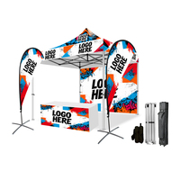 Tente pliante de 3x3m robuste pour événements extérieurs, impression personnalisée, toile polyester, pour plage, salon professionnel et exposition