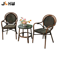 Chaise de jardin empilable moderne personnalisable en alliage d'aluminium pour restaurant, terrasse, villa et parc – Fauteuil de repas commercial d'extérieur