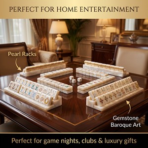 Offre Spéciale : Ensemble de Tuiles de Mahjong Américain de Luxe Personnalisé <span class=keywords><strong>en</strong></span> Acrylique à Texture Pierre Précieuse, 166 Pièces, pour Club et Casino - Product Image 4