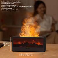 Diffuseur d'arômes pour la maison avec effet flamme, télécommande, éclairage LED, mini diffuseur électrique, parfum d'ambiance, humidificateur