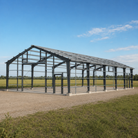Structure en acier préfabriquée pour hangar agricole, entrepôt de stockage, bâtiment métallique avec toit préparé pour l'installation de panneaux solaires
