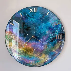 Jam dinding akrilik DIY 3D Horloge Murale jam dinding mewah angka Arab dengan jam akrilik tangan untuk Jam Resin epoksi