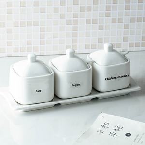 Conjunto de Condimentos de Cerâmica Multifuncional <span class=keywords><strong>para</strong></span> Cozinha, Bandeja, Suporte <span class=keywords><strong>para</strong></span> Utensílios, Caixas de Armazenamento de Óleo, Vinagre, Ervas e Especiarias, Ecológico - Product Image 3