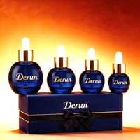 Flacon d'huile scintillante pour le corps et le visage, étanche, nouveau, 20ml 30ml 50ml, avec bouchon en bambou, flacon en verre essentiel, forme boule ronde, compte-gouttes givré