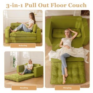Sofá Cama Convertible 3 en 1, Plegable, Compacto, Portátil, Color Verde, para Dormitorio y Hotel - Product Image 6