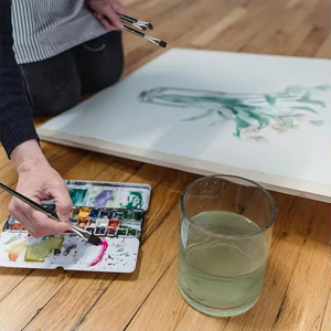 Panwenbo Lot de 10 pinceaux acryliques pour <span class=keywords><strong>aquarelle</strong></span>, pinceau pointu rond pour peinture en éventail - Product Image 6