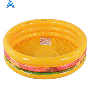 OEM personalizado CMYK impresión hamburguesa <span class=keywords><strong>piscina</strong></span> para verano vinilo soplado de aire plegable portátil playa <span class=keywords><strong>piscina</strong></span> niños adultos - Product Image 1