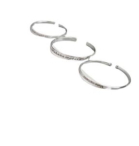 Toptan kadınlar katı gümüş 925 saf gümüş açık manşet 2024 tasarım bileklik kazımayı için - Product Image 3