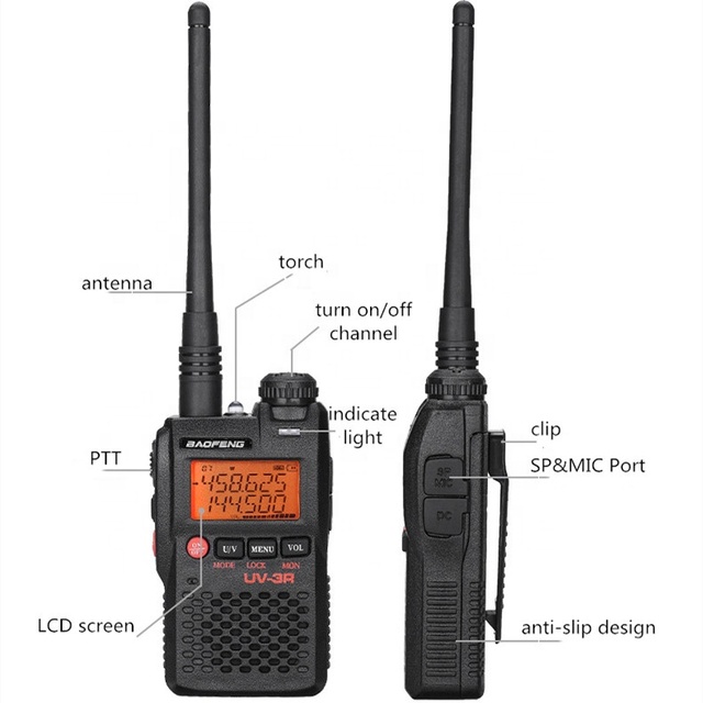 FM Dual Band Small Mini Thin Baofeng UV-3R Walkie Talkie BF 3R Two Way Radio