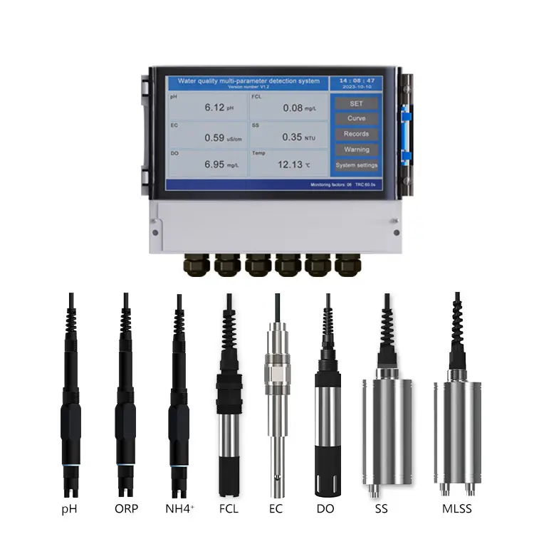 Công Nghiệp Trực Tuyến Mutiparameter Chất Lượng Nước Phân Tích Kỹ Thuật Số PH Cảm Biến Dẫn Đầu Dò RS485 Độ ĐụC Cảm Biến