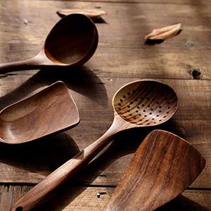 Ensemble d'<span class=keywords><strong>ustensiles</strong></span> <span class=keywords><strong>de</strong></span> <span class=keywords><strong>cuisine</strong></span> en teck, en bois/bambou, en bois d'acacia, vente en gros, 6 pièces - Product Image 4