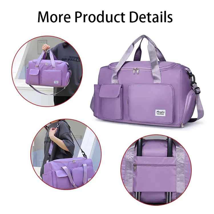 2024 Waterproof gym bag men women custom luxury travel duffle bag sports gym bags with shoe compartment