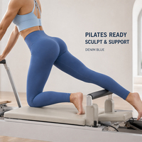 Pantalon de yoga et Pilates pour femme, sensation seconde peau, double face, en nylon et élasthanne, effet push-up, taille haute, sans couture avant, confort et maintien, collant