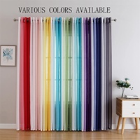 Voilages sur mesure dégradés ombrés en tulle doux avec œillets, panneaux de rideaux transparents filtrant la lumière pour salon et chambre à coucher