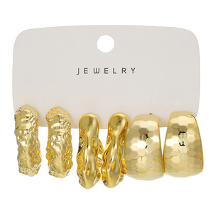 Ensemble de boucles d'oreilles CCB européennes et américaines, bijoux de fête géométriques en alliage de zinc, accessoires de mode pour femmes - Product Image 5