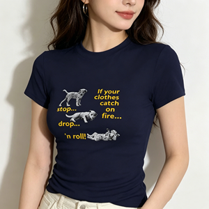 Camiseta de Manga Corta Estilo Americano, Verano, Dulce y Picante, Corte Ajustado, Nueva Moda, Versátil, con Estampado <span class=keywords><strong>Animal</strong></span> - Product Image 5