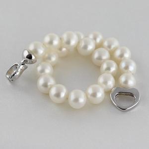 สร้อยข้อมือไข่มุกน้ำจืดแบบไม่ใช้สารกัมมันต์ ขนาด 8-9 มม. เรียบง่ายและทันสมัย พร้อมต่างหูแบบติดหูสำหรับผู้หญิงที่มีตำหนิเล็กน้อย - Product Image 3