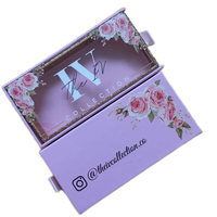 Boîte d'emballage de cils personnalisée et écologique de 2mm d'épaisseur nouveau design de marque privée étui à cils avec logo et paillettes pour cosmétiques
