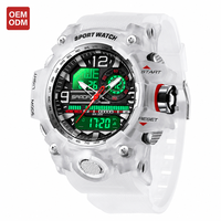 VVS Jam Tangan Digital Olahraga Pria Tampilan Ganda LED Waktu Dunia 50M Jam Tangan Chronograph Alarm Bercahaya Tahan Air Tahan Benturan