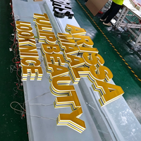 Enseigne lumineuse personnalisée en lettres 3D Abyss, rétroéclairée, en acrylique et métal, avec éclairage LED pour les entreprises, les magasins et les bâtiments