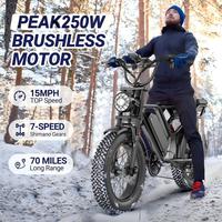 Vélo électrique tout-terrain à pneus larges de 20 pouces pour adultes, livraison rapide depuis le Royaume-Uni, l'UE et les États-Unis, adapté à la neige et à tous les terrains