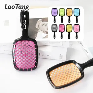 Factory Wholesale Wide Teeth Combs Wet Brush Detangling Hair Brush Hollow Out Massage Comb