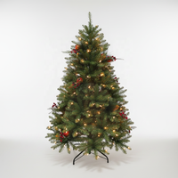 Arbre de Noël Artificiel Décoratif Réaliste en PE/PVC Vert de Haute Qualité, Prix d'Usine, Vente en Gros, 2ft à 10ft, avec Lumières LED Intégrées