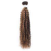 Mèches de cheveux humains vierges ondulés P4/27 pour tresses et extensions brunes blondes, 30 pouces, bouclées, double trame, fabriquées à la machine