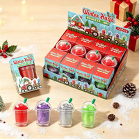 Porte-clés anti-stress en forme de boisson, jouet souple en maltose transparente, à rebond lent, pour Noël, vente en gros, fidgets