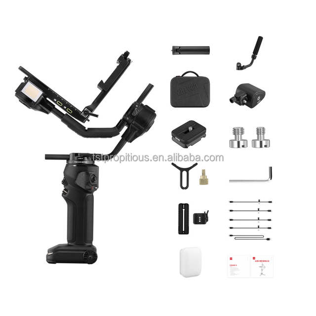 Stocks New ZHIYUN Crane 4 3 Axis DSLR Camera Gimbal Stabilizer W/1.22 Inch Touch Control, 10W Fill Light, BT Shutter Control