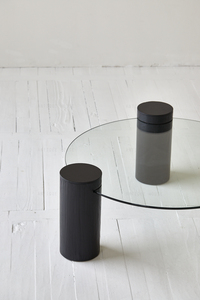 Tavolino da Caffè Moderno in Legno di Pino Riciclato con Piano in Vetro Temperato, Stile <span class=keywords><strong>Etnico</strong></span> Chic Minimalista Japandi - Product Image 3